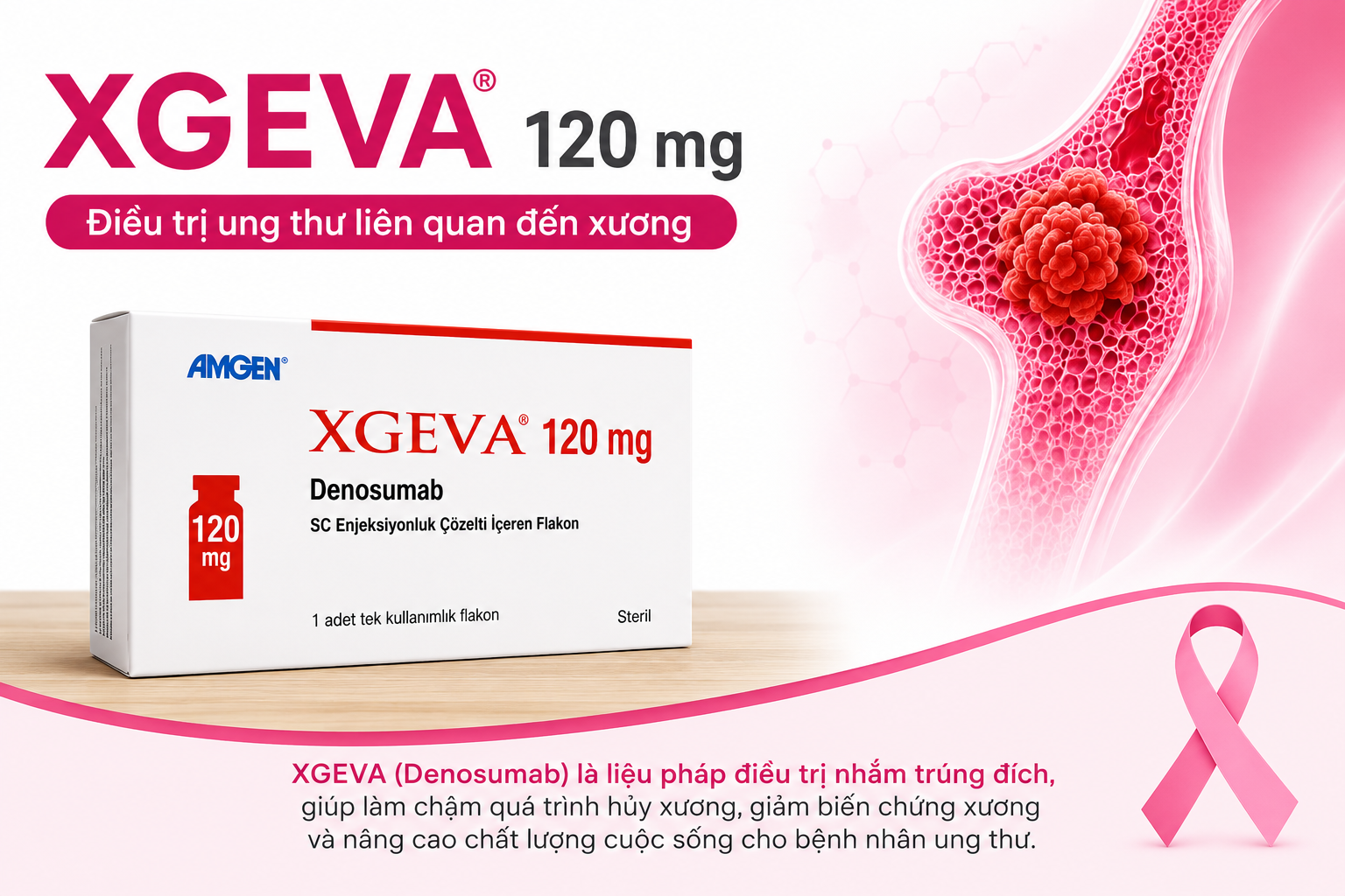 Thuốc Amgen Xgeva Denosumab 120mg điều trị ung thư xương Thuốc Amgen Xgeva Denosumab 120mg điều trị ung thư xương